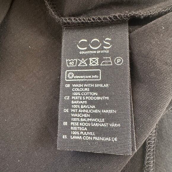 COS Women's Black Long Sleeves Round Neck T-Shirt 100% Cotton Size US M - Picture 9 of 10